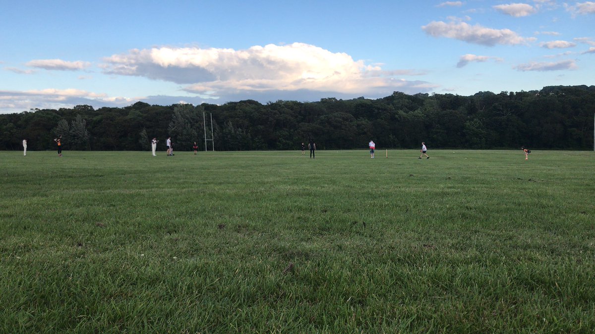 MrlycettPE's tweet photo. Great little round robin with the @StDavidsCollege PTA, this one pitches PTA kids vs PTA. Super 8 rules. Staff & 6th form select also involved. Great fun all around. #SDCONTHREE #Cricket #summertime https://t.co/ri3HGF6Exj