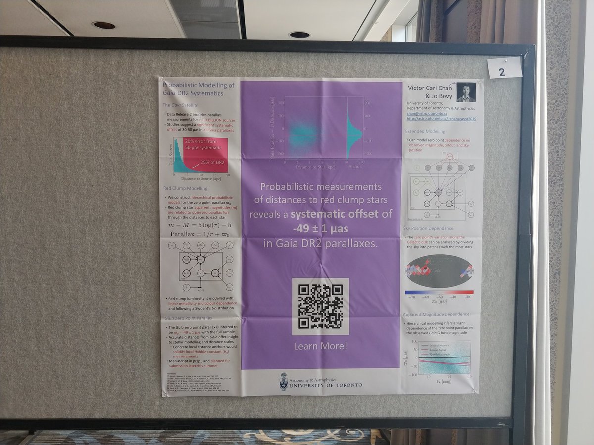 Once again, please come by to poster 2 to talk about probabilistic methods and Gaia systematics! I'm in the back corner next to the RASC booth! #CASCA2019 #posters #imlonelycomevisitme
