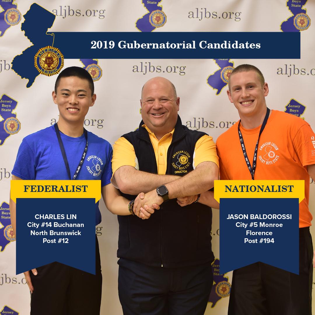ALJBS's tweet photo. 🥁Congrats to the 2019 Boys State Gubernatorial Candidates: Federalist Charles Lin (North Brunswick) from Buchanan City and Nationalist Jason Baldorossi (Florence) from Monroe City. #ALJBS #ALJBS74 https://t.co/RCA1I9ruY3