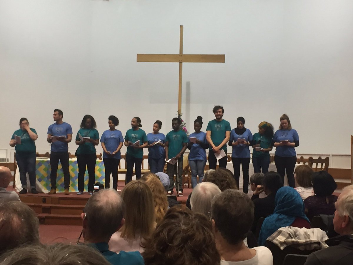 MrsAbiMartin's tweet photo. Moved to tears by the amazing words of St Chadโs students in the play they wrote & performed themselves โค๏ธ @StChadSanctuary #RefugeesWelcome #RefugeeWeek2019 #newfriends #proudtoknowthem https://t.co/o3mQjL640C