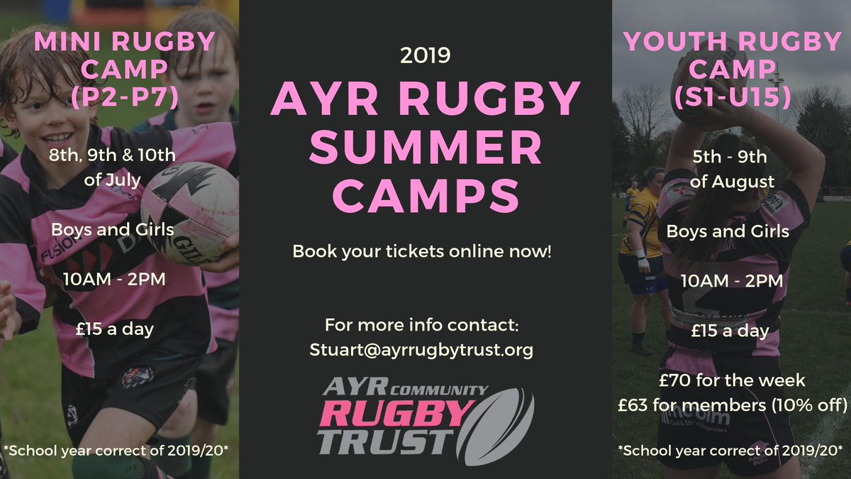 SUMMER CAMP☀️ | Book your space for one of our camps online now at: shop.ayrrugbyclub.co.uk/events/

⬇️Everything you need to know below⬇️