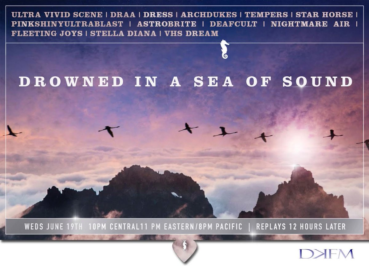 Whimsical_band's tweet image. "Drowned in a Sea of Sound" TONIGHT!  If you're a fan of shoegaze + dreampop music, I can pretty much guarantee I'll be playing songs you'll fall in love with. You can hold me to that promise. 😍🤩💜🖤🥳 Tune in to DKFM Shoegaze Radio at 10pm CST/8pm PST/11pm EST  @decayfm