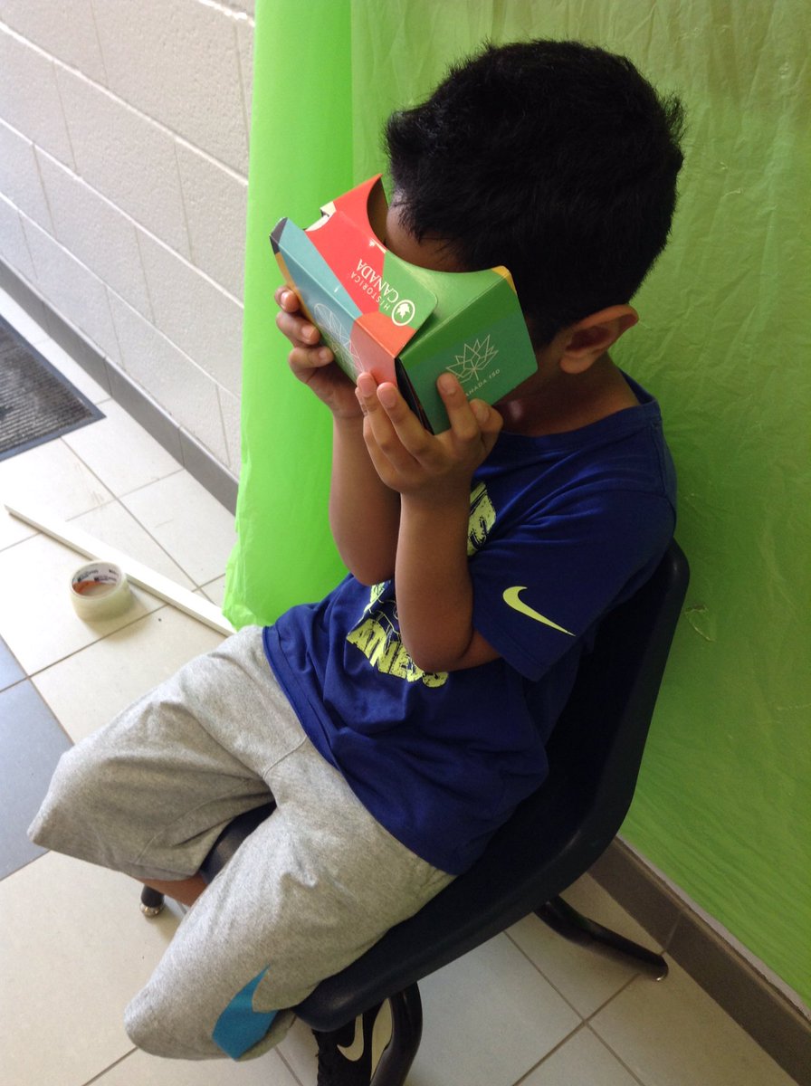 mrsbowesteaches's tweet photo. Today we explored Virtual Reality with @GoogleCardboar. Our talk of Rollercoasters after reading @MarlaFrazee ‘s book has opened a whole new learning opportunity. Next week we will design our own courses and test using our robots. #VirtualReality #gandydigital https://t.co/GE9DSBwy7X