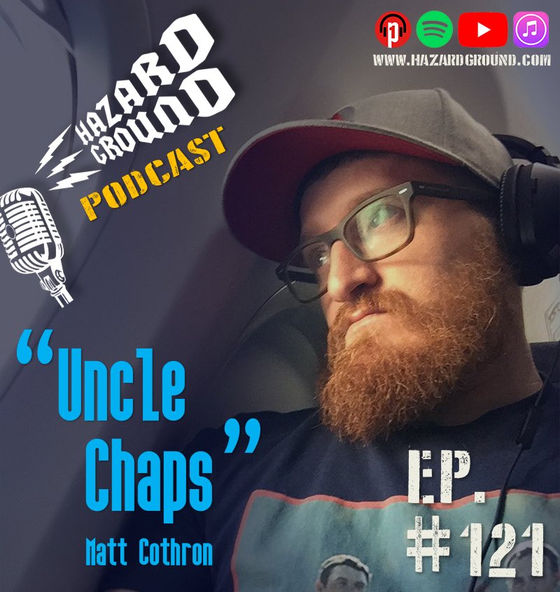 hazardground's tweet photo. A great Ep this week w/ the humorous & multi-talented, #Marine & former bomb dog handler, @UncleChaps! He & @MarkZinno cover insane bomb ID/disposal work, getting shot through the arm & finding help w/ #PTSD. ๐ธ: Chaps
#vets #usmc #chaps #zeroblogthirty #hazardground #podcast https://t.co/ds0OzaT9lQ