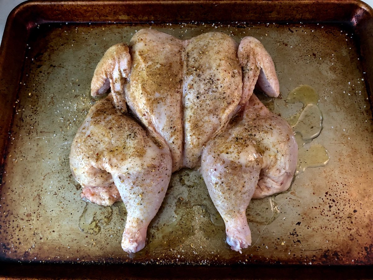 monkeyinabox's tweet image. I’ve #spatchcocked the bird (I beg your pardon 😧), lit the coals and even tho’ the précip is just about to dump rain o’er the activity, I am fixin’ to grill this cocque 🐓 🔥