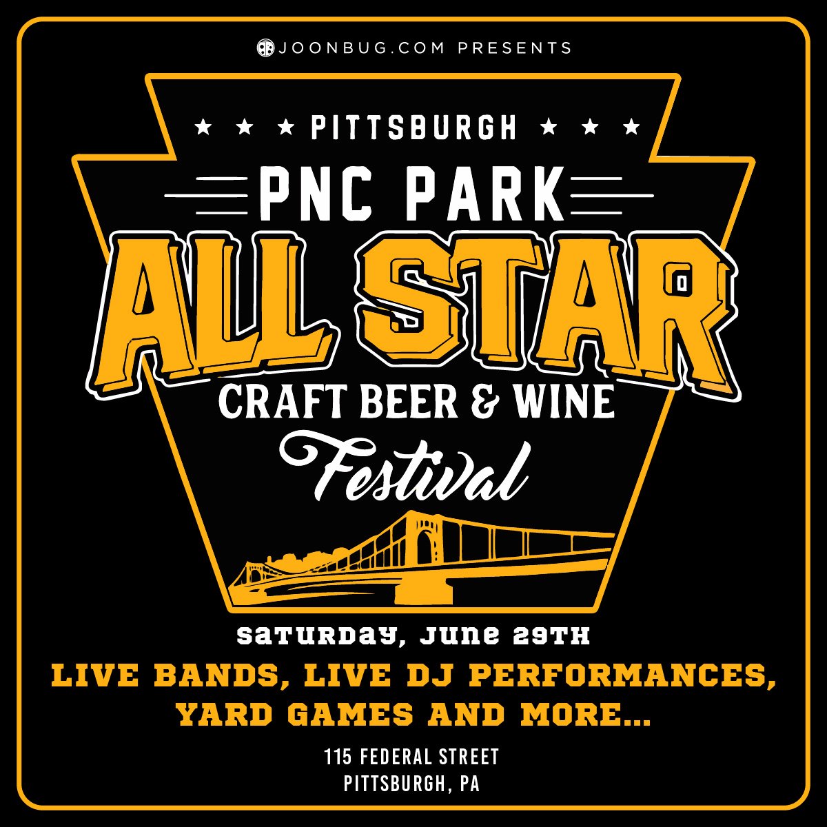 joonbugpresents's tweet image. Come down to PNC Park on June 29th for the All-Star Craft Beer, Wine, and Cocktail Festival ⚾ 

Get your tickets here! 👉bit.ly/2L1EJ8s
