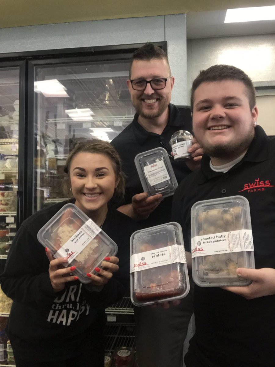 SwissFarms's tweet photo. It’s 88 degrees! Who feels like cooking? Drive through @SwissFarms and pick up our $19.99 meal deal! From microwave to table in no time at all! Check us out at https://t.co/yjG0kqbjpZ! Two entrées, one side and two desserts! https://t.co/hV8i2yDNEh
