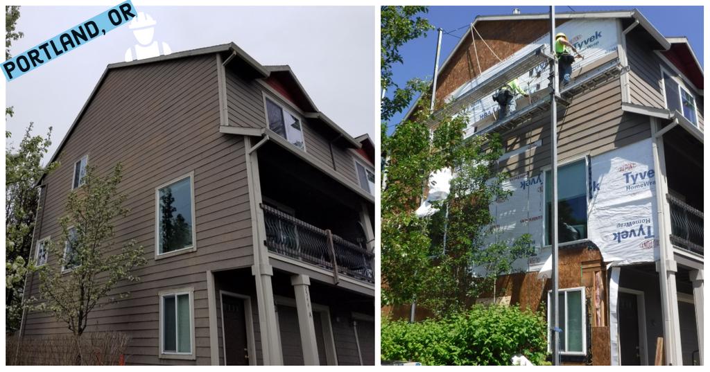 LifetimeExt's tweet photo. Getting some work done on our new apartment project in #Portland.
.
.
.
#LifetimeExteriors #siding #workflow #sidinglife #apartments #reside #exteriorremodel #progress
#pnw #beforepic #generalcontractor #exterior #Portlandor https://t.co/xD8RxcxoRs