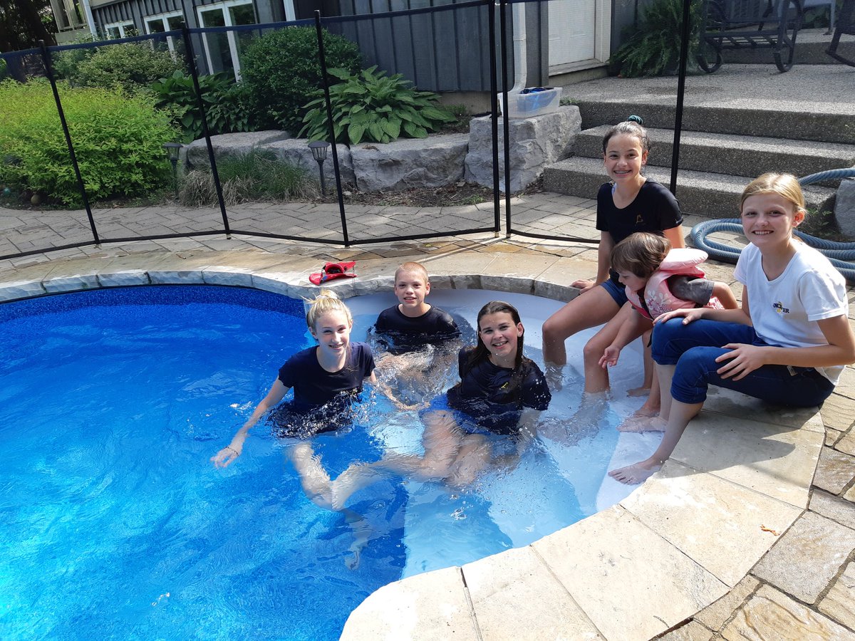 Just found a great use for @ASPS_HWDSB uniforms! One last swim before we find an international mission to donate them too. Thanks ASPS for a great year. Looking forward to grade 8 @frankpanabaker_HWDSB