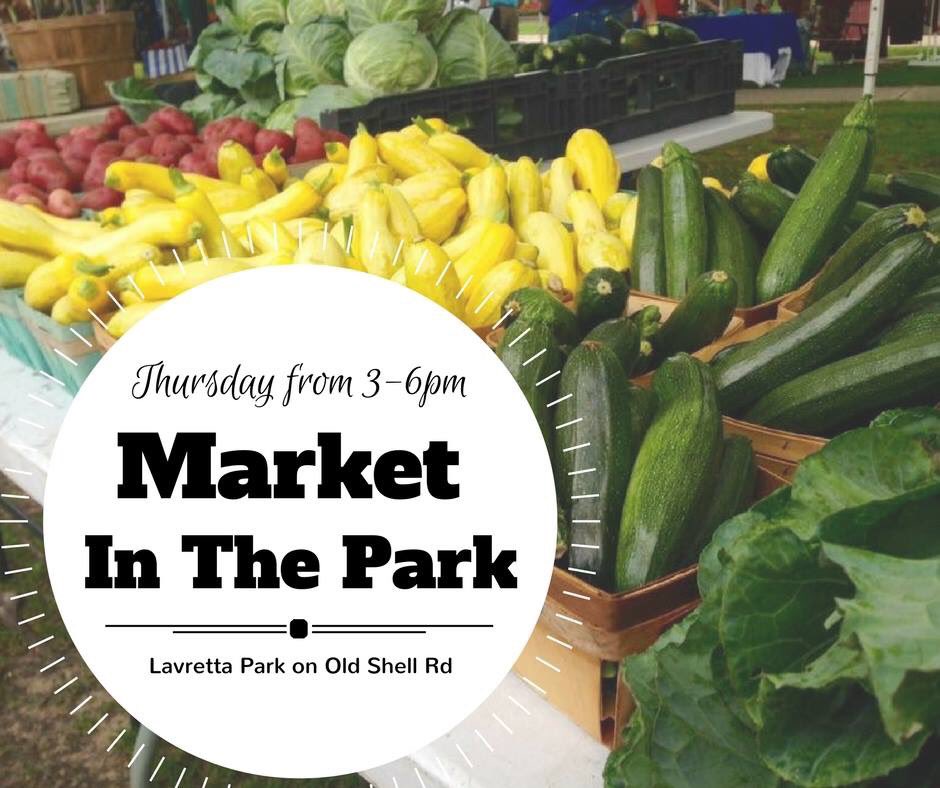 Our Thursday Market in the Park opens at 3pm tomorrow in Lavretta Park just off Old Shell Road! All of your favorite vendors will be onsite with their local goods. Come shop with us!
See you in the park!
#MITP #FarmersMarket #shoplocal #eatfresh #mobileal #wemo <a href="/City_of_Mobile/">City of Mobile</a>