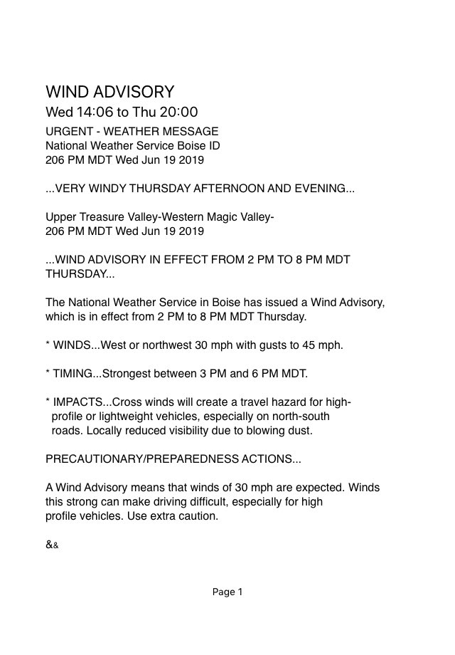 starfiredist's tweet photo. WIND ADVISORY https://t.co/2RZ7km5gsJ