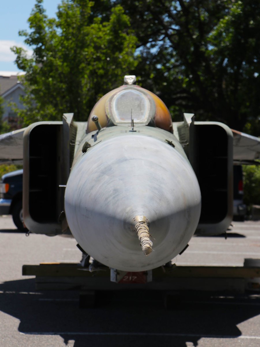 wingsmuseum's tweet photo. Check out our newest aircraft... a MiG-23 Flogger! This aircraft was collected by the 4477th Test and Evaluation Squadron and spent nearly two decades in Texas before arriving at @wingsmuseum this morning. #wings101 #wingsovertherockies #visitdenver #museum #denver #aviation https://t.co/oRAstNlRO6
