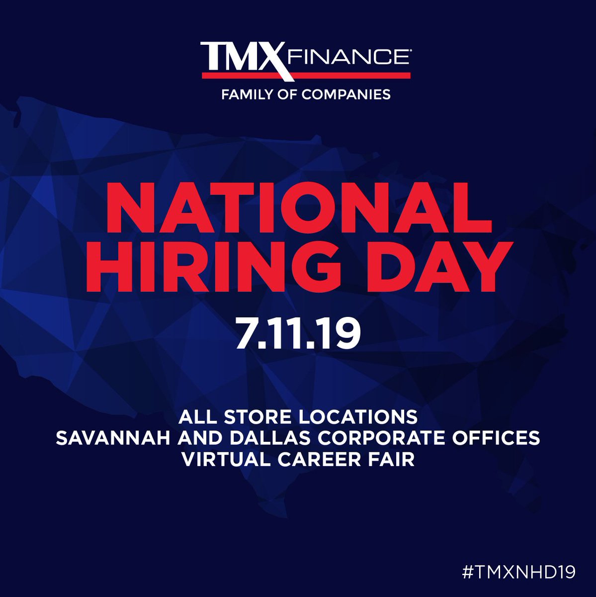 JohannaParr2's tweet photo. Join us on July 11th from 10AM-7PM EST for the National Hiring Day Virtual Career Fair! Chat with a team member about our exciting careers! Click here to register for #TMXNHD19: https://t.co/tN8QUDFXfX https://t.co/AwVLwqqnMB