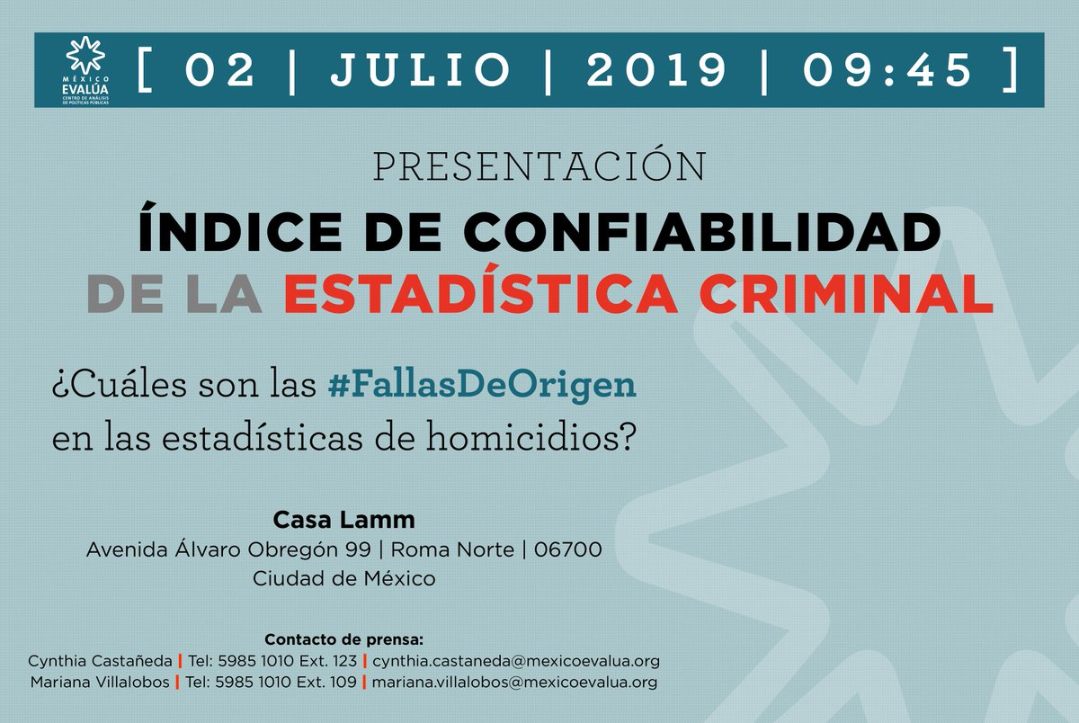 No es secreto: la estadística criminal en México presenta #FallasdeOrigen. ¿En dónde? ¿Qué tantas?

Analizamos estado por estado🔍 y construimos un índice de confiabilidad. 
📌Conoce los resultados este 2 de julio en <a href="/casa_lamm/">Casa Lamm</a> bit.ly/2x7Jwg4