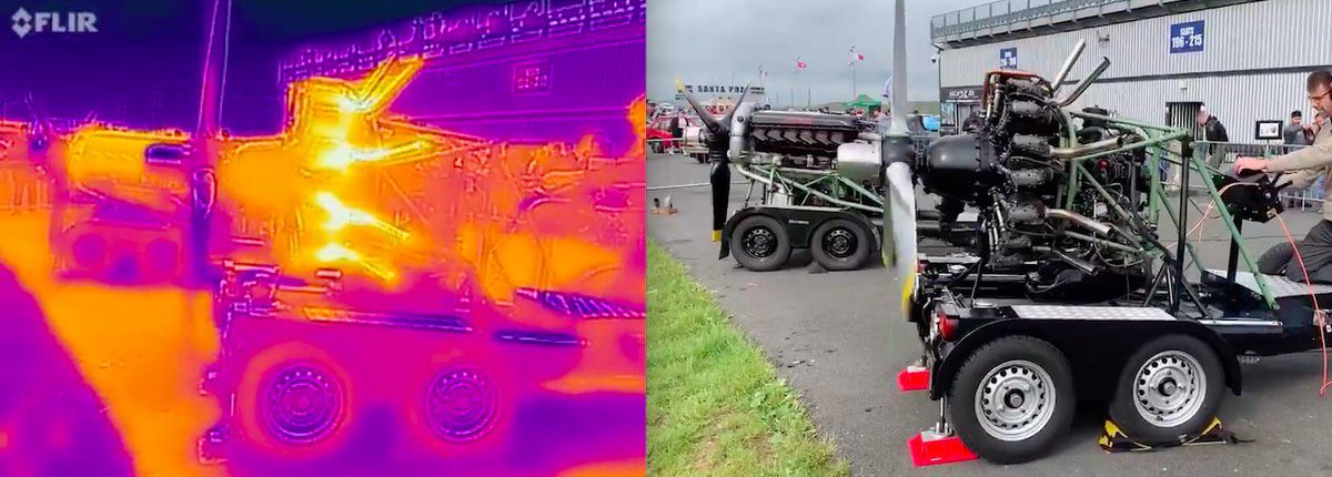 HistoricAeroEng's tweet photo. A successful display last weekend at @SantaPodRaceway #RetroShow for two HAE engines; Peter Grieve's Rolls-Royce #Merlin MkXX and the first outing of Paul Whitwood's #Alvis #Leonides Mk502. https://t.co/8l4pbcHTyh