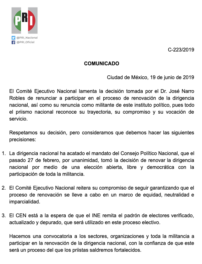 PrensaCENPRI's tweet photo. #Comunicado l  📄 https://t.co/OOSt2dNoF6 https://t.co/nqXnTXVYbx
