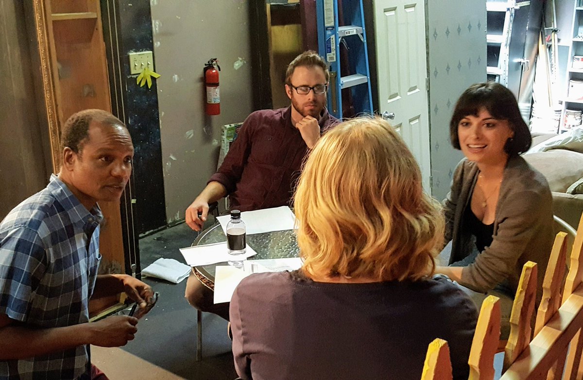 BaileyDirects's tweet image. The summer 6-Week Directors Workshop got off to a great start last Sunday. Here is director Yule Caise and fellow director Kristin Valle backstage working on a script with actors David Tucker and Sara Nurmi. #thedirectorsworkshop #directingactors #directingtools #directingclass