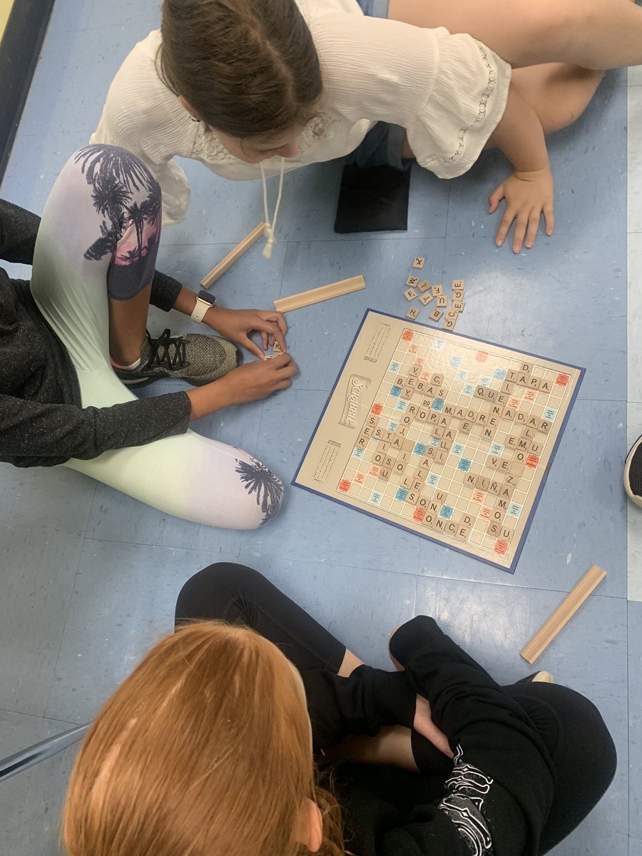 APlumacker's tweet image. Wrapping up the school year with a conjugation mug, Spanish scrabble and some communty service “plarning”! #TeamMillburnNJ