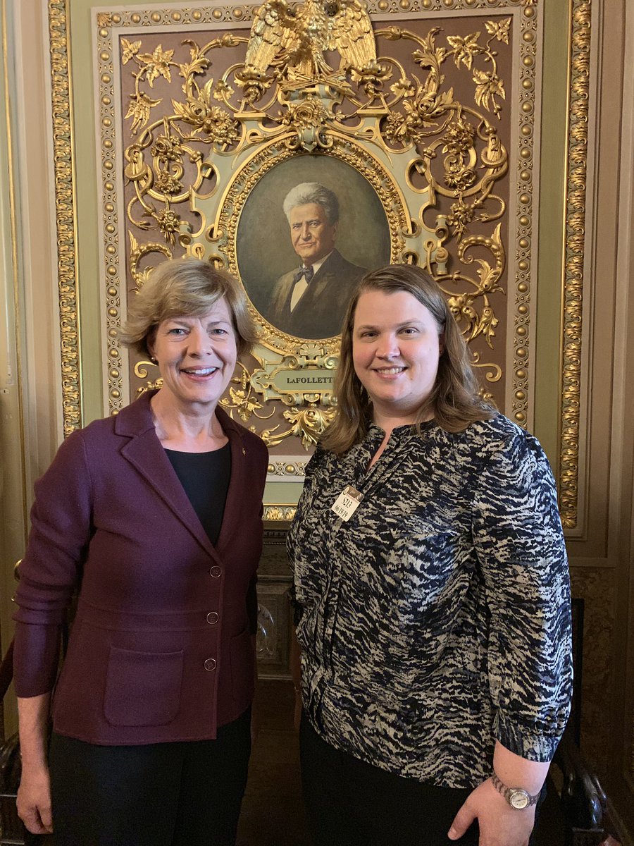lorilynnmenning's tweet photo. This afternoon I had the privilege of meeting with Senator Tammy Baldwin! Her Senior Counsel, Brian Moulton, took me on the senate train to the Senate Reception Room so the Senator &amp; I could sit down and talk between her votes! 6/19/19 #TESOLAdv19 #WITESOL #CESA6 https://t.co/51cych0T4C
