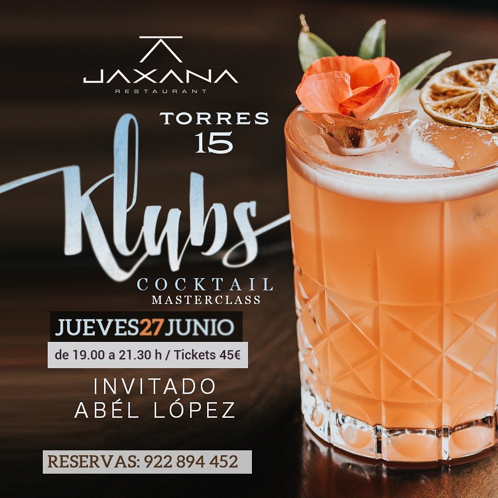 JaXaNaRestauran's tweet photo. Comienza la cuenta atrás para nuestro próximo evento #Klubs.

Si la coctelería es tu pasión, no dejes escapar la oportunidad de acudir a nuestra Masterclass el próximo 27 de junio.

¡Únicamente disponemos de 12 plazas, así que reserva cuanto antes! 

☎️RESERVAS AL: 922 894 452 ☎️ https://t.co/rmrT4PPhnA
