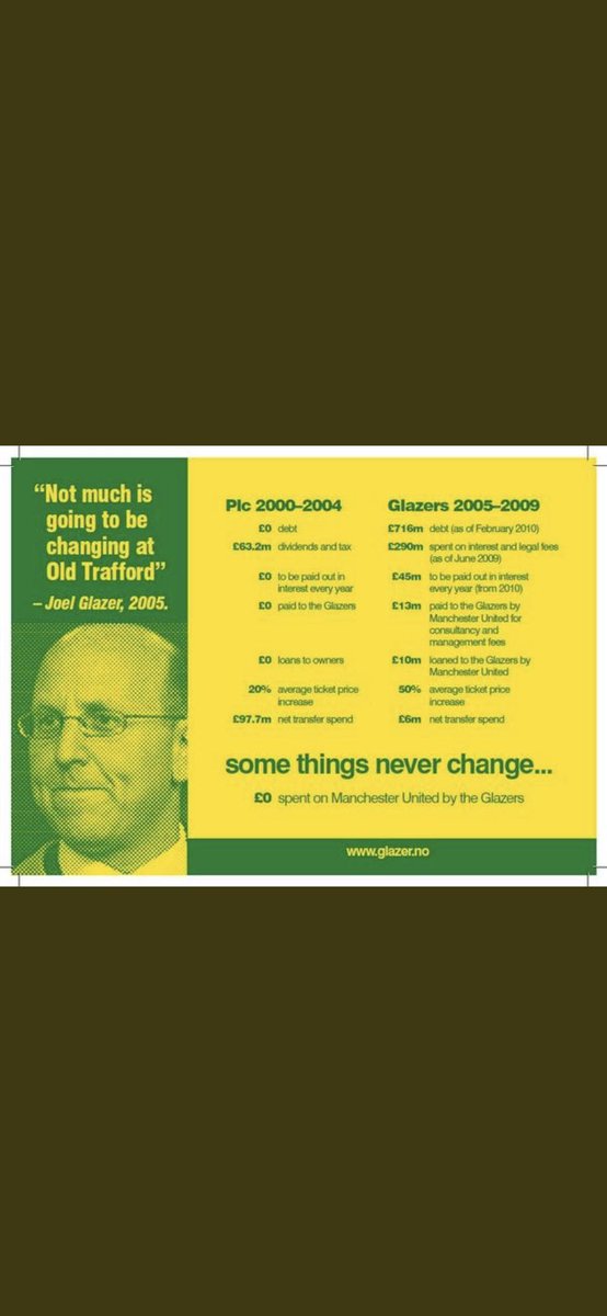 GreenLosBlanco's tweet photo. Horrible reading but there u go #GlazersOut https://t.co/7M12LG7eo2