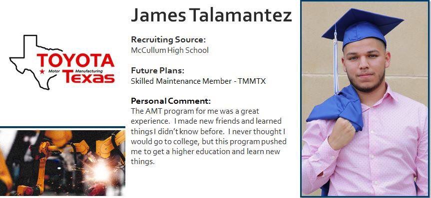TX_Fame's tweet photo. Meet our Technicians series continues with a student who credits this program with his completion of a higher education degree thanks to the #TXFame #AMTProgram, meet James Talamantez https://t.co/0sbJsmojKv