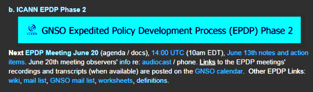 DrivingTheDay's tweet photo. News Review 2)b. GDPR &amp; ICANN WHOIS - EPDP Meeting June 20, 14:00 UTC, 10am EDT https://t.co/uf68qJ0dCK #domains #DomanNames #trademark #NetGov #DataProtection #DataPrivacy #GDPR #ICANN65 #ICANN https://t.co/5WXKeBjSVp