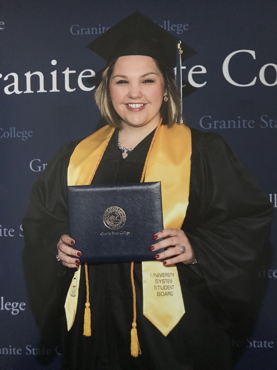 MackenzieM4NH's tweet photo. Graduation Pictures came in the mail today!
Cant believe my time as Student Rep on the USNH Board of Trustees is coming to an end 😭
#GraniteGrad #StillcantbelieveImdoneUndergrad
#GraniteStateCollege https://t.co/bUTymU5AhR