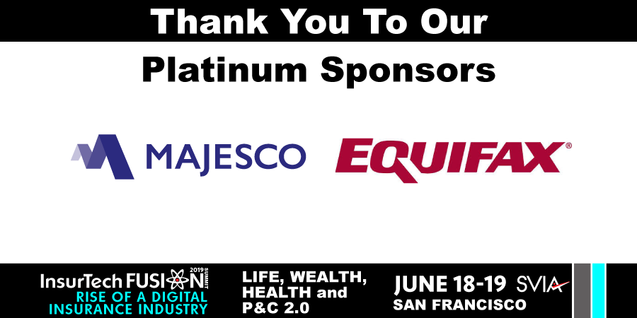 SVIAccelerator's tweet photo. Thank You to @Majesco_Inc @Equifax | Platinum Sponsors at #InsurTechFUSION 2019 | #Insurance #InsurTech https://t.co/cpIhfAH7B3