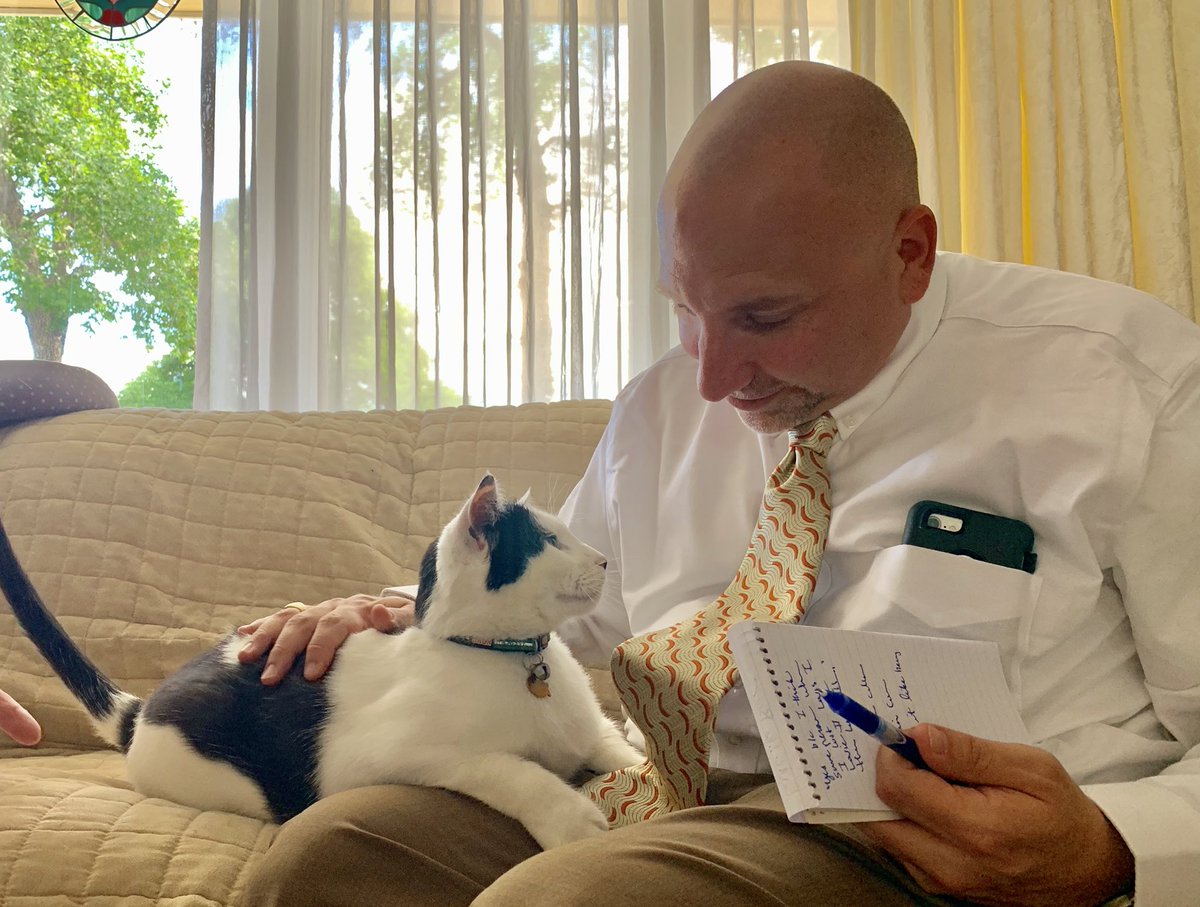 BGCaseyPage's tweet photo. No matter what @DarrellEhrlick asks, he cat-egorically denies it. #toughinterview #partylikeajournalist https://t.co/VTYGBnVa62