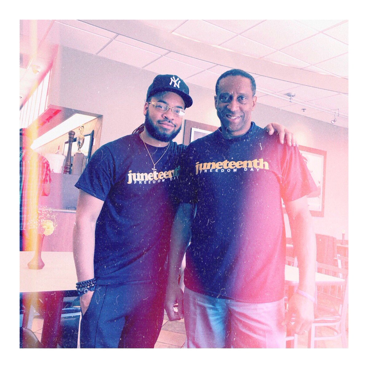 iGoByJoshh's tweet photo. Shout Out to one of the managers of @ChickfilA for supporting a young brother buy purchasing 2 my Juneteenth shirts!! People don’t have to support you so I’m grateful for everyone that does!! #Essii #iGoByJOSH 🙏🏽 https://t.co/B1ESOW3NIm