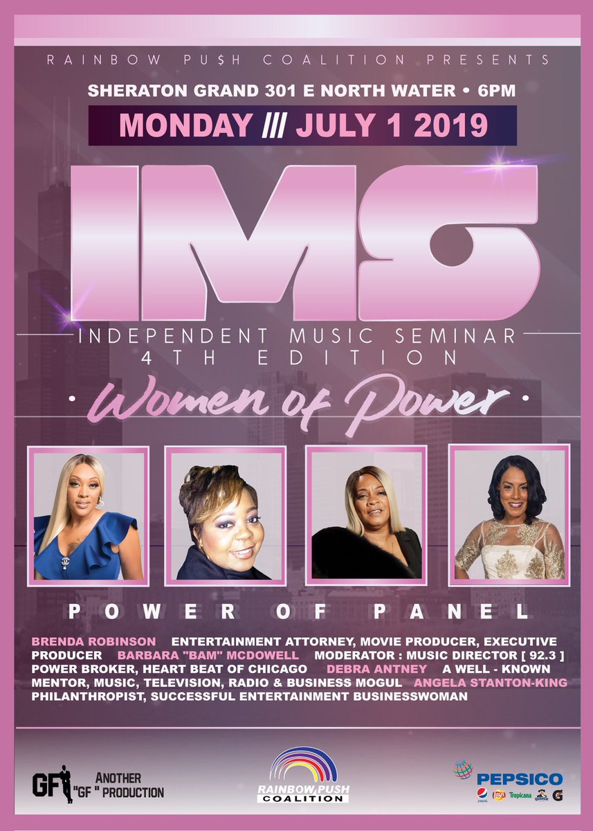 Debra Meeks (@DebraMeeksPhoto) on Twitter photo 2019-06-19 22:55:04 MEET the WOMEN of POWER in the ENTERTAINMENT INDUSTRY. Join us MONDAY July 1, 2019 for the @RPCoalition INDEPENDENT MUSIC SEMINAR @SheratonChicago 6pm REGISTER today eventbrite.com/e/rainbow-push… #RPCCONV2019 MEET the WOMEN of POWER in the ENTERTAINMENT INDUSTRY. Join us MONDAY July 1, 2019 for the @RPCoalition INDEPENDENT MUSIC SEMINAR @SheratonChicago 6pm REGISTER today eventbrite.com/e/rainbow-push… #RPCCONV2019
