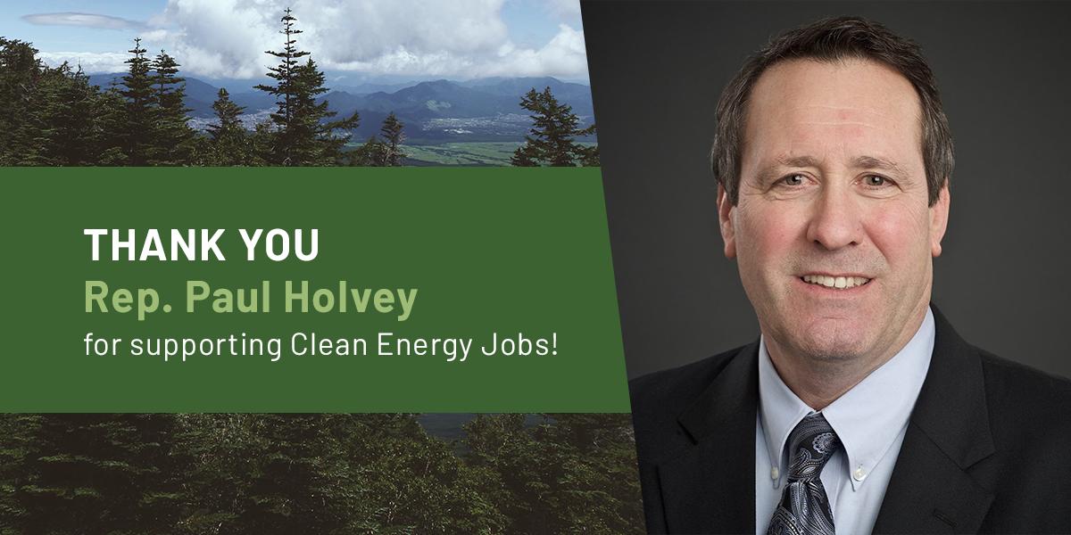 OLCV's tweet photo. Thank you to State Rep. Paul Holvey for supporting the #CleanEnergyJobs bill! The Senate is voting this week - make sure your Senator votes YES, too: https://t.co/py5f38hiq8 #orpol #orleg #CEJisReady https://t.co/RoVUFwncNU