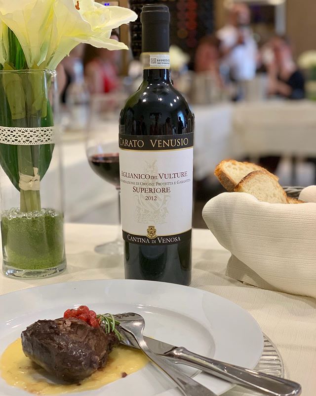 winewankers's tweet photo. The top #wine of Basilicata is #Aglianico del Vulture, a DOC wine  influenced by soil from the Vulture volcano and the climatic of the gentle hills of #Venosa. While this is delish, I also loved the other indigenous variety, a white called #Malvasia. @cantinadivenosa https://t.co/I5h1hZv0qN