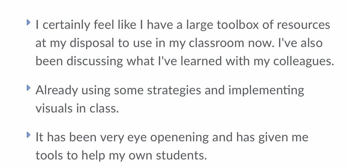SpecEd_Lindsay's tweet photo. With only 2 days left of the Spring session I sit here with a smile ๐ as I read some of the feedback candidates have shared about the course. Practical, useful and hands-on learning right here! ๐๐ผ๐๐ผ๐๐ผ @aroso_ms @etfoaq #ASDaq #ETFO https://t.co/MjHby22u6u