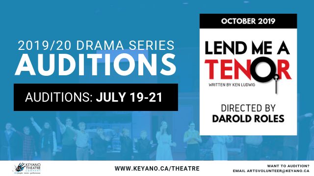 KeyanoTC's tweet image. Never acted? No problem! All experience levels are welcome to try out for our Drama Series! First up: Lend Me a Tenor: Auditions taking place in July!

Email artsvolunteer@keyano.ca and be the first to find out when registration opens #ymm #ymmarts @KeyanoTheatre