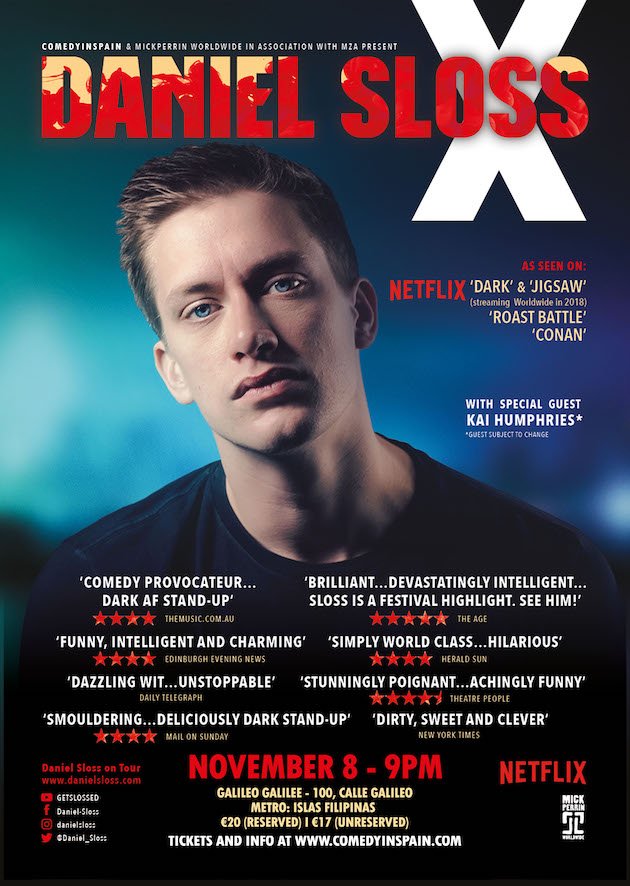MadridComedy's tweet photo. Daniel Sloss Madrid Debut Sales latest, Jim Gaffigan and more.. -  https://t.co/snNAMgH9W2 https://t.co/rBDKF28yHF
