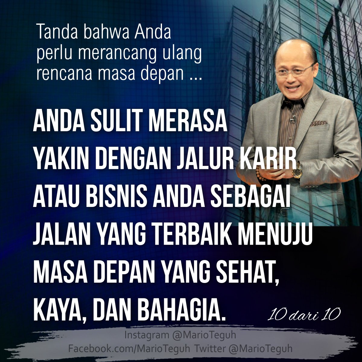 marioteguh's tweet photo. Tanda bahwa Anda perlu merancang ulang rencana masa depan ...
Anda setuju? πππ
#motivasi #motivator #motivatorindonesia #inspirasi #MTGW #supermotivator #9of10 #10of10 https://t.co/ow4m6ORC2b