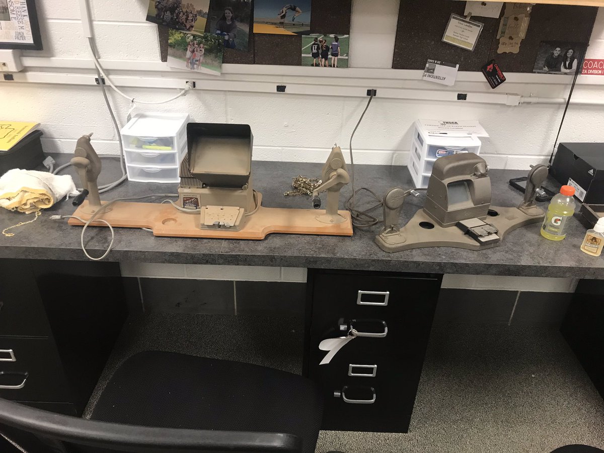 OLCoach_Palmer's tweet photo. Cleaning up in the field house and found this bad boy today. Some of the new guys in the profession won't have a clue what this is. @THSCAcoaches https://t.co/RqXFfADYd5