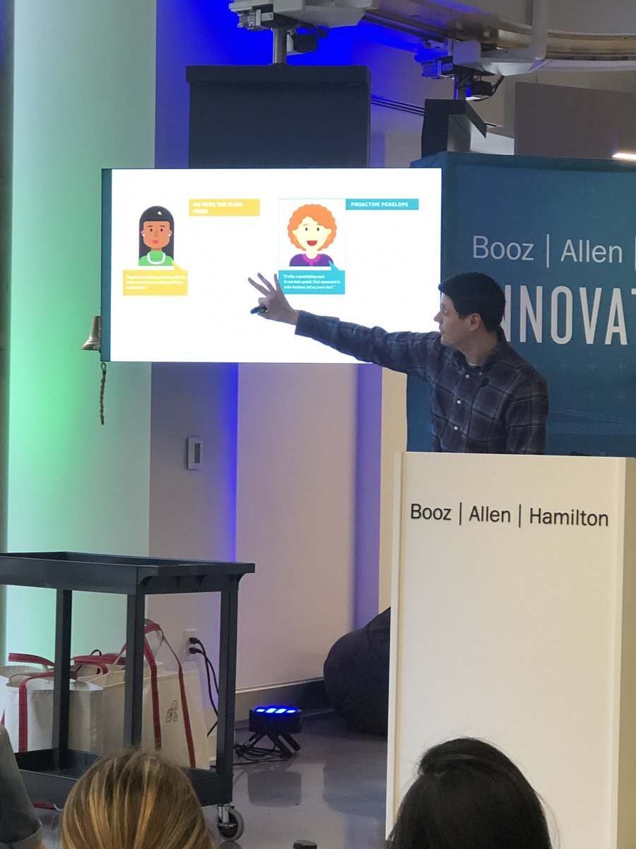 SummerofDesign's tweet photo. Todd Hinkle of @BoozAllen in action providing great insights on developing archetypes and personas tonight! The teams are working to build #humancentereddesigns @SummerofDesign for the #taxpayerexperience #dt4dc https://t.co/MzExnftNye
