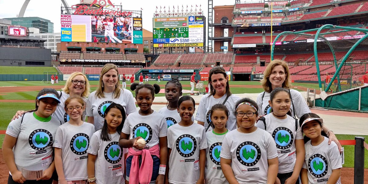 Thank you <a href="/gotrstl/">GirlsOnTheRun STL</a> and <a href="/Cardinals/">St. Louis Cardinals</a> <a href="/UncleCharlie50/">Adam Wainwright</a> for inviting our girls to the ball game tonight! #summertime #running #CabriniKids