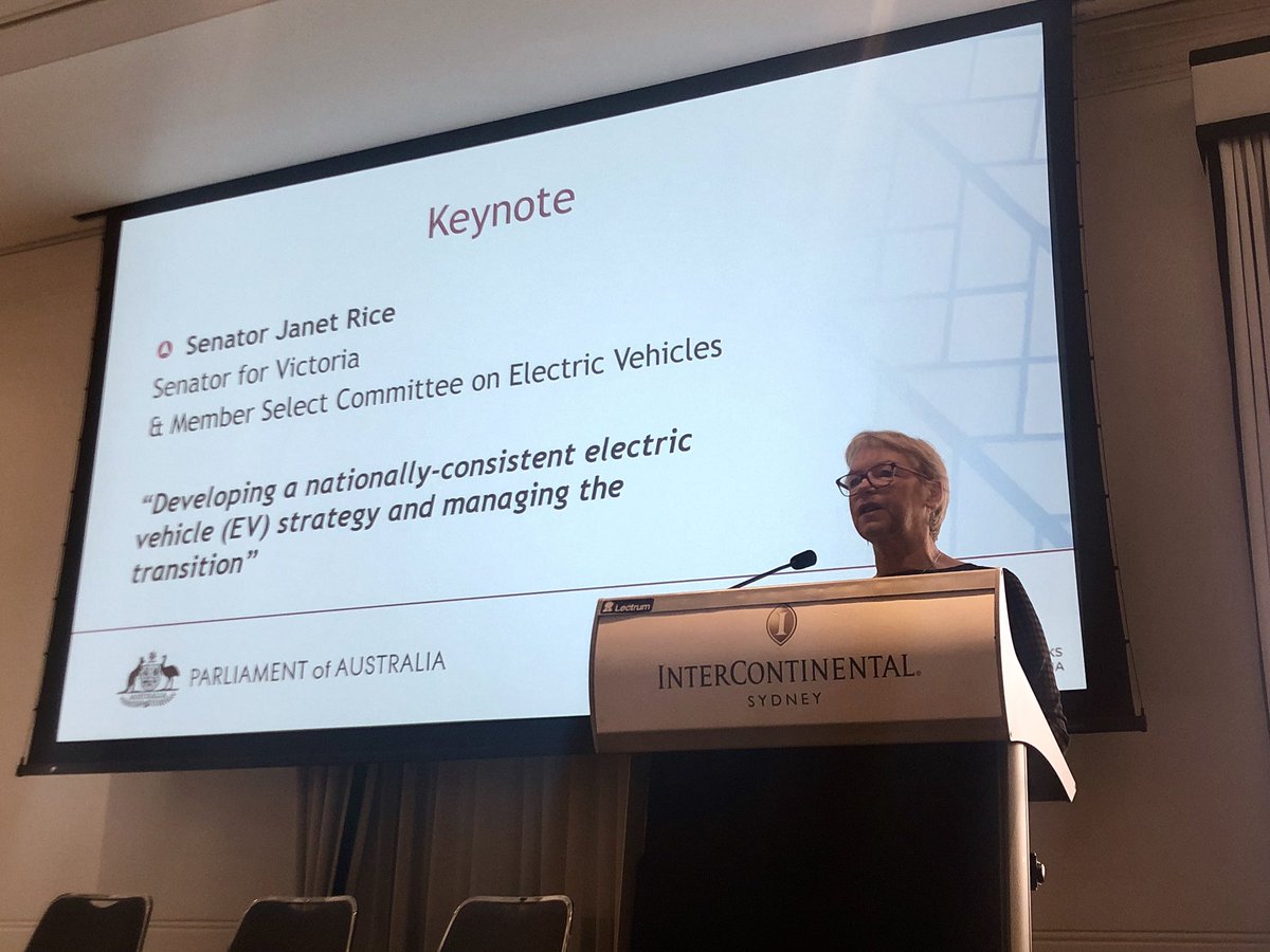 Senator Janet Rice speaking passionately about developing a nationally consistent EV strategy for Australia. <a href="/ipweansw/">ipweansw</a> Emerging Technologies in Public Infrastructure Conference