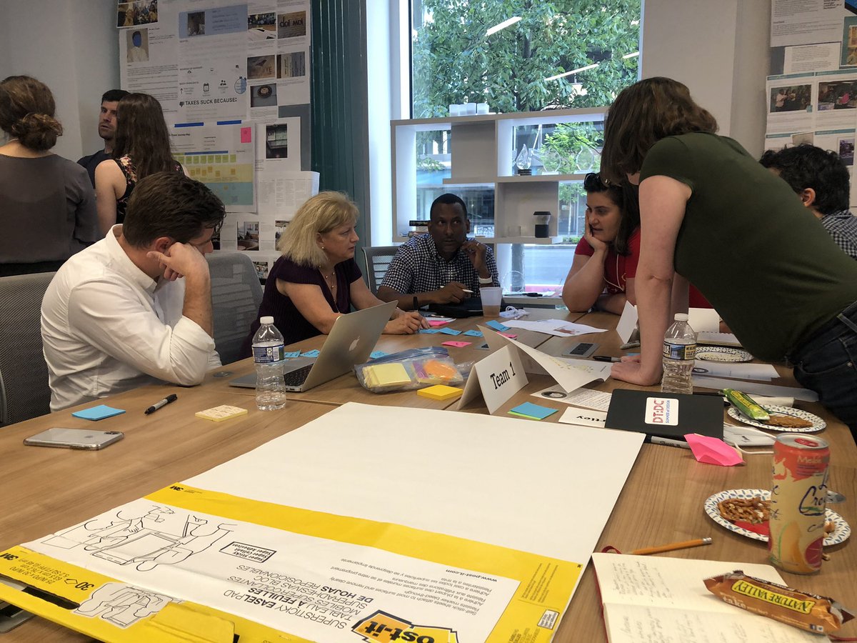 SummerofDesign's tweet photo. @SummerofDesign teams are huddled to build the personas @BoozAllen Innovation Center. #teamwork #personas #dt4dc #TaxpayerExperence #DesignThinking https://t.co/16yUQNWhKU