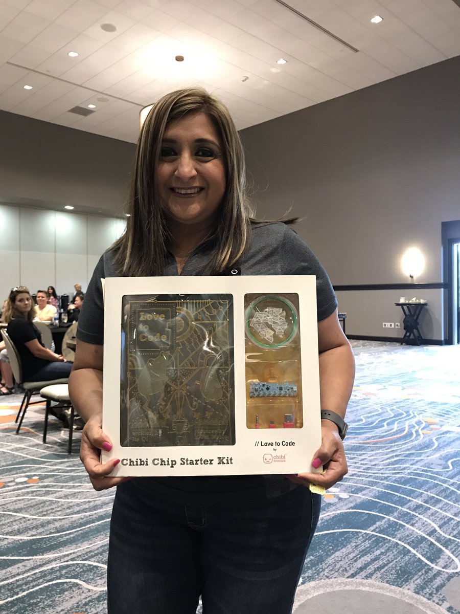 GiannaColson's tweet photo. Guess who won a Chibi Chip Starter Kit at the @weteachcs summit? @ValerieAstorga2 #wtcs2019 https://t.co/NClb15ddhC