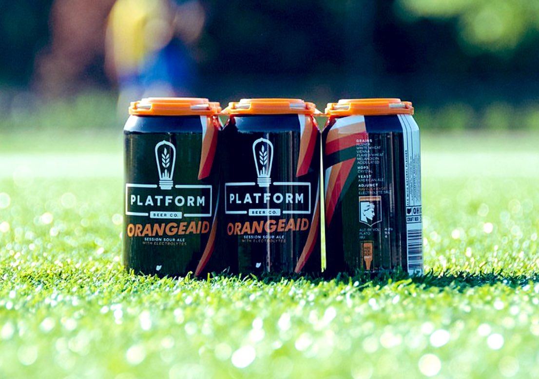 SoccerCLE's tweet photo. Weather is starting to break, you need something good to quench your thirst so get yourself a 6 pack of @PlatformBeers #Orangeaid its the quechiest! #WeAreCLE https://t.co/nkXrXKvVEl