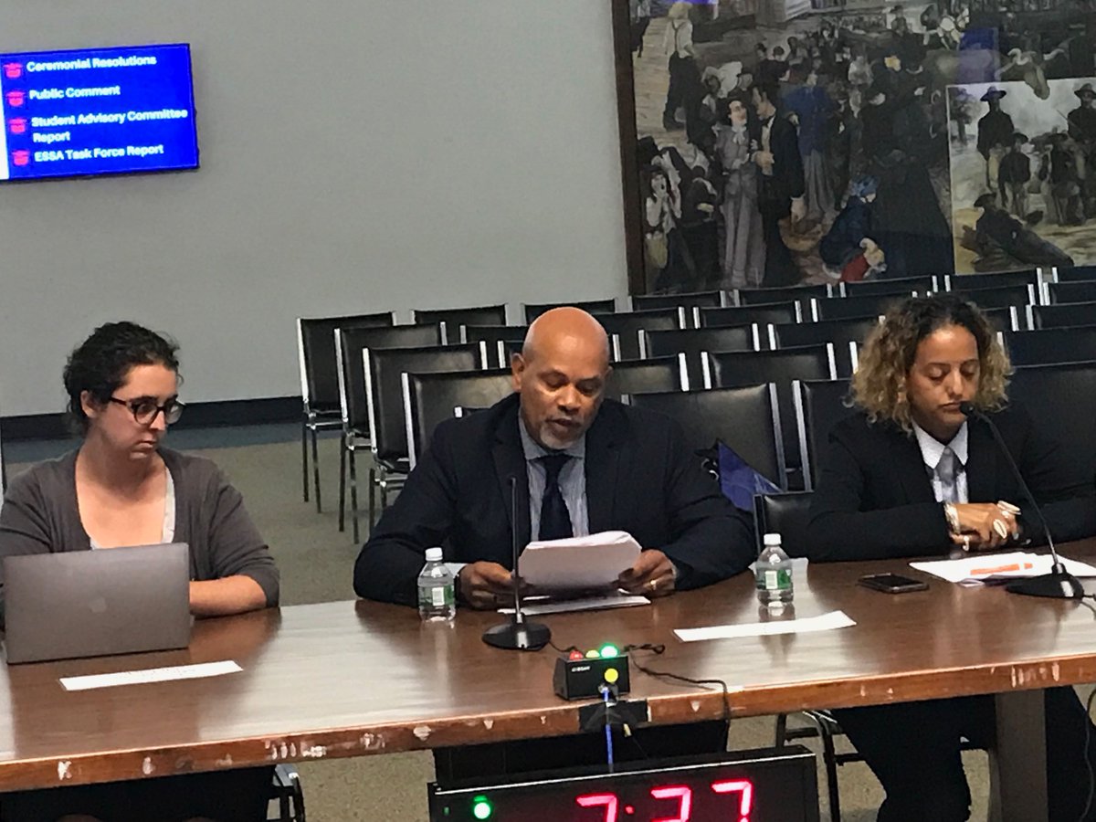 DCSBOE's tweet photo. Since August 2017, our #ESSATaskForce convened 20 times to collaborate on ways to implement the District’s ESSA plan. Tonight, @DCWard7teacher, @DC_Edvocate, &amp; Sheila Strain Clark present the group's final recommendations. 

Read the report➡️ https://t.co/6WvrAOML3w #SBOELive https://t.co/Gpud4jw9Ro