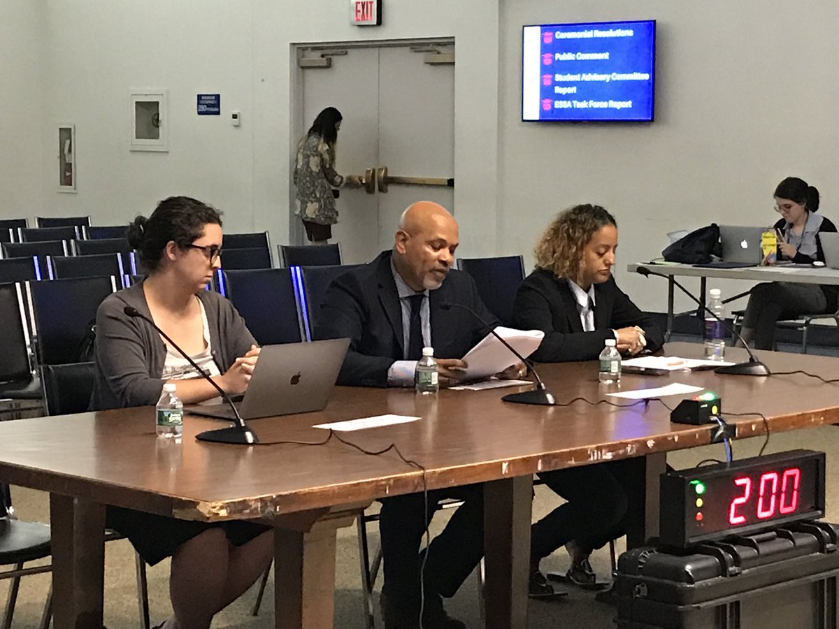 ZACHARYSBOE5's tweet photo. Now hearing from ESSA Task Force members about their work over the past two years and recommendations: 
- support additional research to ensure equitable outcomes 
- develop a comprehensive city-wide equity plan 
- offer targeted support to lower-rated schools https://t.co/GZ8jdwf3V8