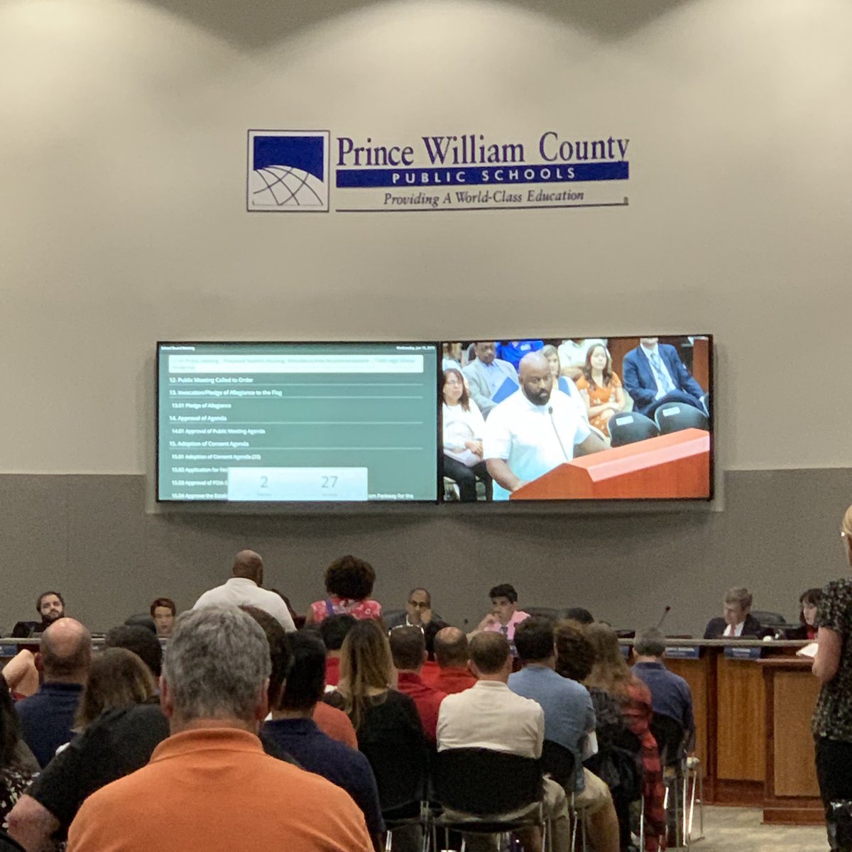 PlanningPWCS's tweet photo. The public hearing for the #pwcs13hs is underway. We should know the approved boundaries later this evening. They will go in effect starting in the 2021-22 school year. https://t.co/gayJG2qzjO