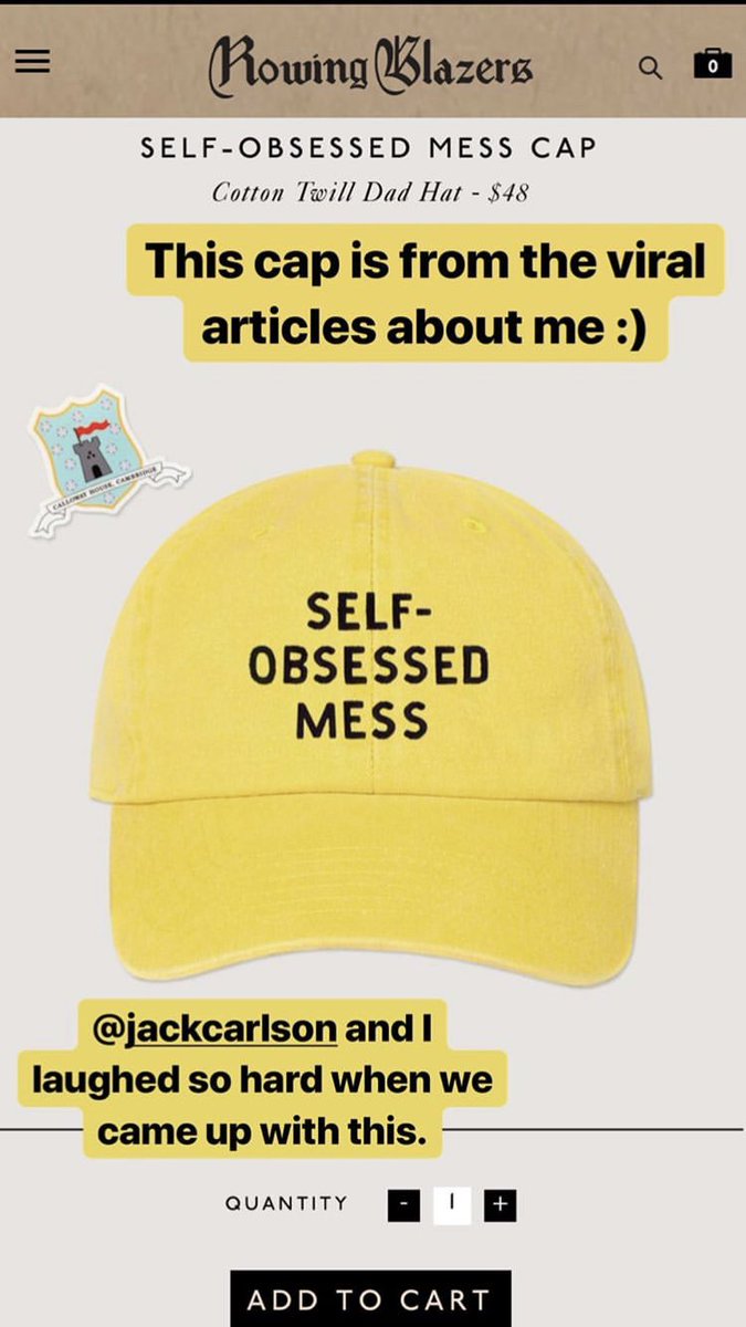 this hat is from a vice article about her. all she does is talk about her haters while also saying she doesn’t care about her haters