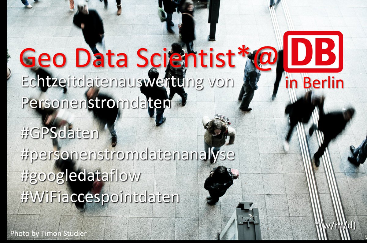 ITatDBPodcast's tweet image. Kennt jemanden eine/n Geo Informatiker/in bzw. Geo Data Scientist/in!? Super spannende Stelle. Es geht um die Echtzeitdatenauswertung von Personenstromdaten. #geodatascience #googledataflow #apache #python #sql #bigquery #crowdmovment